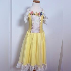 Yellow & white ballet tutu dance costume 💐Child size small 🌸with surprise gift 💝